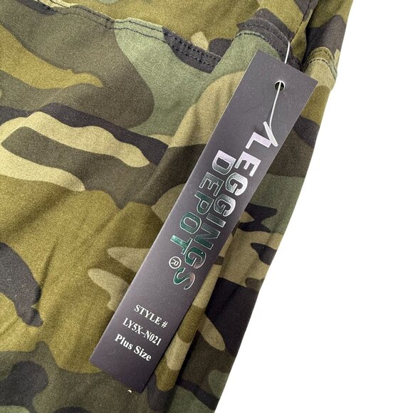 Camo Print Plus Size XL Leggings Depot Elastic Waistband Stretchy Athleisure - Picture 4 of 4
